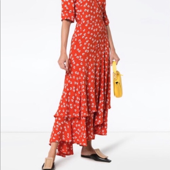 ganni silvery crepe skirt